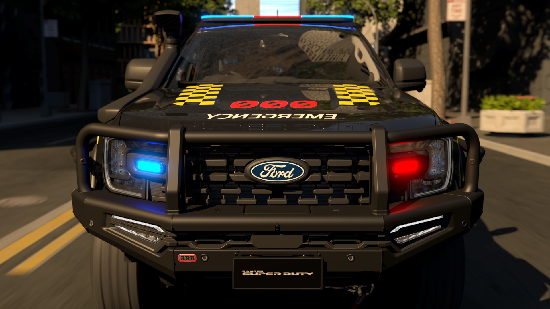 The vehicle is a custom build for demonstration purposes only. It has not been certified or approved by any fire or emergency service authority. 